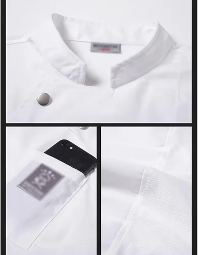 Miniatura 4 de Unisex Chef Coat with Pockets Shirt Uniforms Chef Jacket Chef Uniform Summer for Hotel Kitchen Restaurant