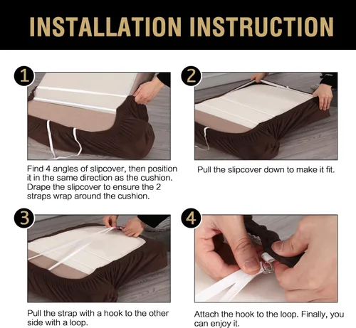 Miniatura 8 de H.VERSAILTEX Fundas de terciopelo elástico para silla con cojín en forma de T para sala de estar, funda de sofá, funda de asiento con cojín