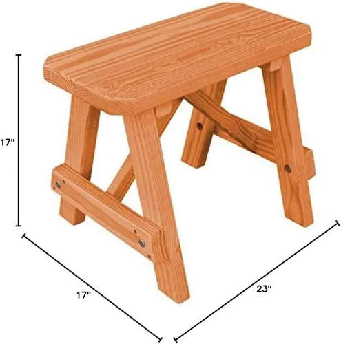 Miniatura 2 de Furniture Barn USA Banco tradicional de pino tratado a presión de 2 pies, tinte de cedro
