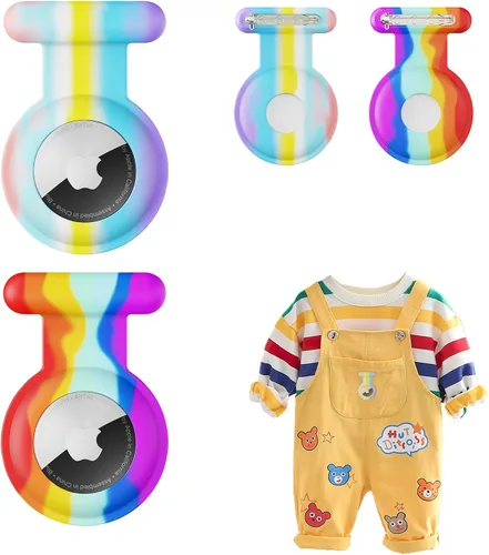 Soporte para Airtag de Apple para niños, paquete de 2 fundas de rastreador GPS, las etiquetas de aire ocultas con pin son adecuadas para niños,