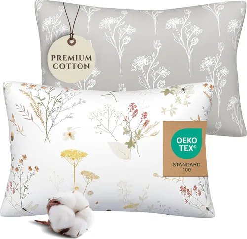 Miniatura 8 de Pobi Baby - Funda de almohada de algodón de 13 x 18 pulgadas, funda de almohada pequeña de alta calidad para niños y bebés, cómoda funda de almohada