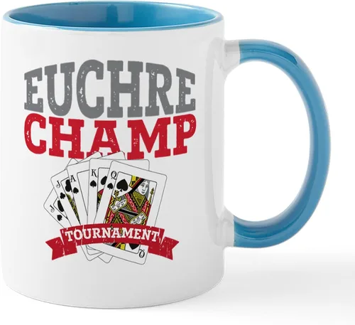 Miniatura 31 de CafePress Euchre Champ Mugs Taza de café de cerámica de 11 oz (11.0 fl oz)