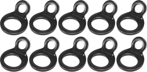 Motoforti 10 ganchos de anclaje de acero inoxidable multiusos para motocicleta, motocross, ATV, remolque, camión, garaje, color negro