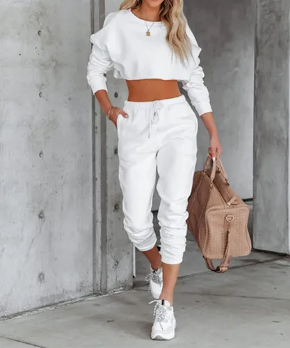 Miniatura 2 de LUCKYLUAN Conjunto casual de 2 piezas para mujer, conjunto de descanso de manga larga, pantalones deportivos