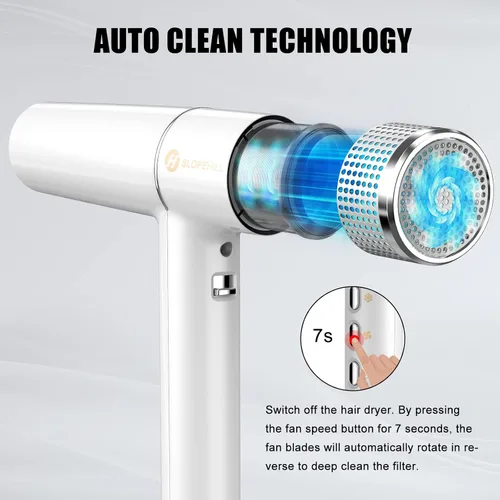 Miniatura 5 de slopehill Secador de pelo con motor único sin escobillas Diagnóstico inteligente de fallas Microfiltro innovador Tecnología Oxy Active Blanco