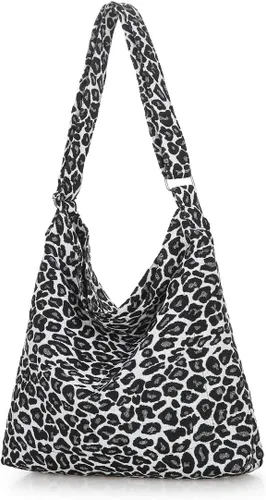 Miniatura 111 de Covelin - Bolsa de hombro informal de lona para mujer, estilo bohemio y retro, bolsa de mano, bolso cruzado, tamaño grande