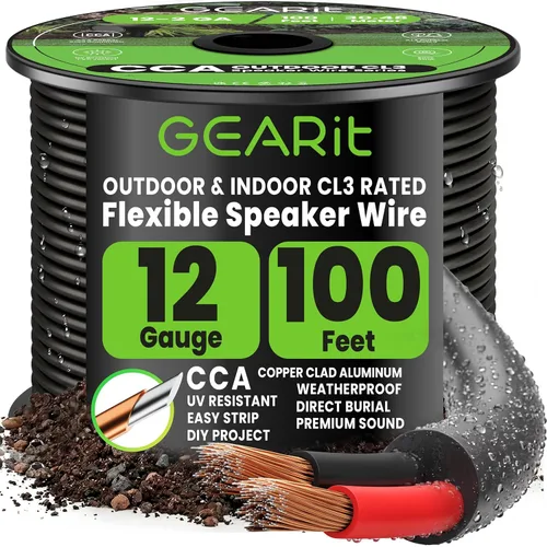Miniatura 15 de GEARit Cable de altavoz para exteriores con clasificación CL3, cable de altavoz de calibre 10, cable de altavoz de 100 pies para altavoces