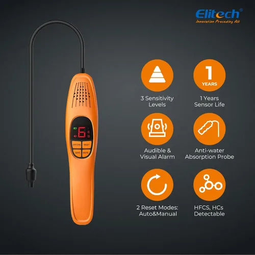 Miniatura 2 de Elitech Detector de fugas de refrigerante, detector de fugas de freón, freón Sniffer Detector de fugas de gas halógeno automotriz para R134A R410A
