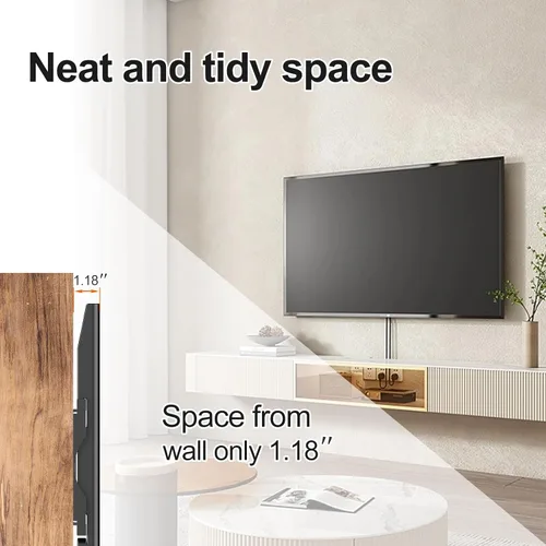 Miniatura 5 de Soporte de pared fijo para la mayoría de televisores 4K, LED, LCD y plasma de 32 a 68 pulgadas, soporte de pared de TV VESA de hasta 15.748 x 15.748