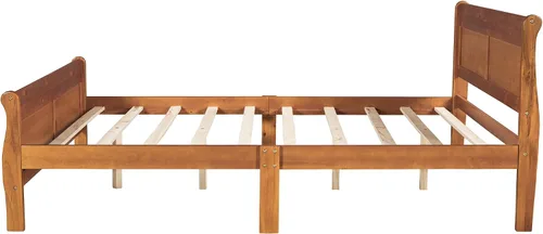 Miniatura 5 de Harper & Bright Designs Base de cama individual de madera maciza para niños, marco de cama de plataforma individual con cabecero, estribo, soporte