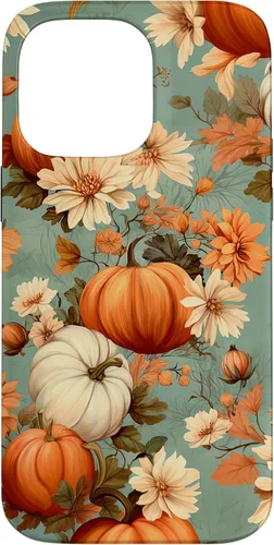 Miniatura 21 de Funda con temática de otoño para iPhone 12/12 Pro, diseño vintage de otoño con diseño de calabaza y calabaza