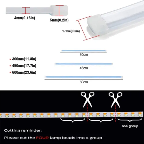 Miniatura 3 de 2 tiras de luces LED para autos, tira secuencial para faros delanteros, luces de circulación diurna, luz de señal de giro DRL