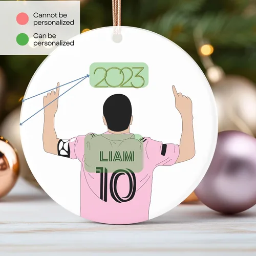 Miniatura 8 de Adorno de cerámica de fútbol navideño personalizado, regalos de mini pelota de equipo de fútbol, regalo personalizable, recuerdo