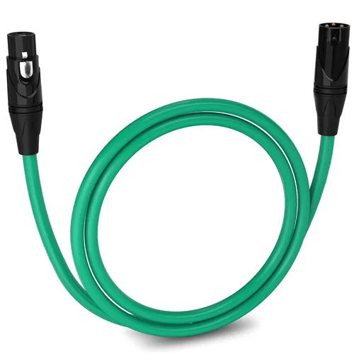 Miniatura 98 de LyxPro Cable de micrófono XLR hembra a macho de ángulo recto de 3 pines de 1.5 pies para altavoces amplificados, interfaz de audio, rendimiento