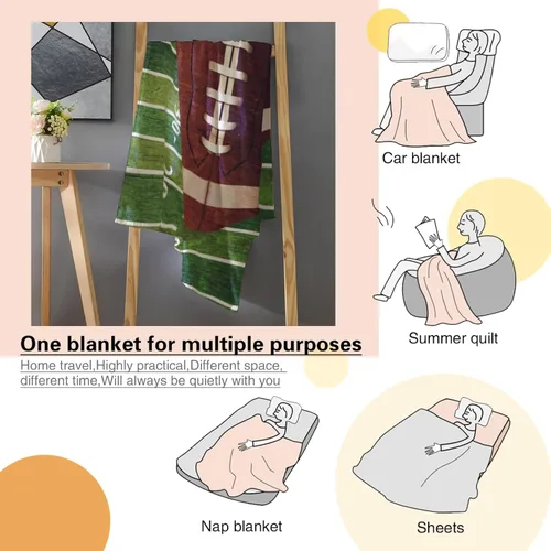 Miniatura 5 de Manta de fútbol suave y cálida para sofá, manta ligera y acogedora para cama y mantas para sala de estar, regalos para niños, 50 x 40 pulgadas
