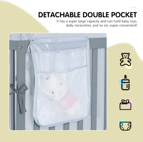 Miniatura 6 de Porayhut Tienda de campaña portátil de malla de seguridad para cuna de bebé, mosquitera desplegable, cubierta de malla transparente para bebés