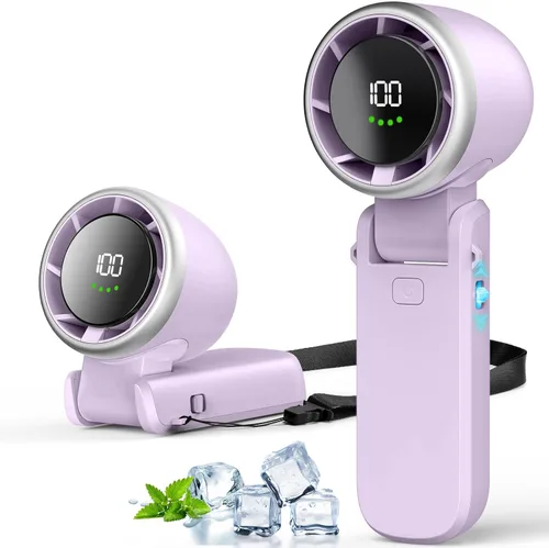Ventilador turbo de mano portátil, ventilador de mano personal recargable de viento de 100 engranajes, ventilador de mano de alta velocidad de 5000