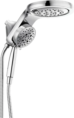 Miniatura 10 de Delta Faucet HydroRain 5-Spray H2Okinetic Cabezal de ducha dual con rociador de mano, cabezal de ducha cromado con manguera, cabezales de ducha