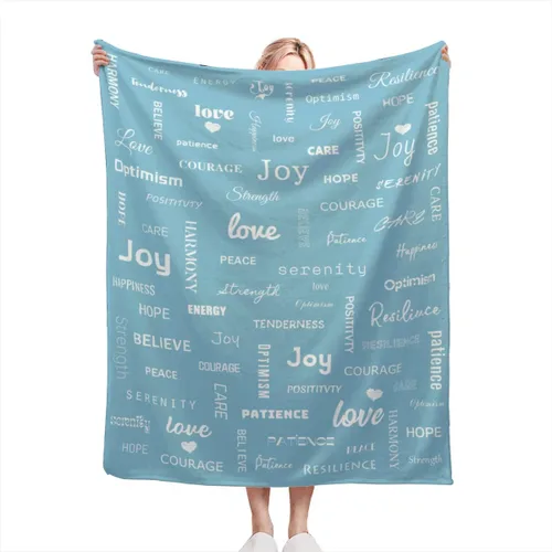 Miniatura 44 de Manta curativa, manta de regalo para mujeres y hombres, cálido regalo inspirador, manta de forro polar suave con energía positiva, comodidad, amor