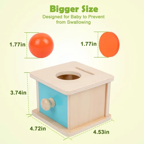 Miniatura 3 de Adena Montessori Juguetes Montessori para bebés y niños pequeños Caja de Monedas para bebés de 6-12 meses, 1 año, 2 años