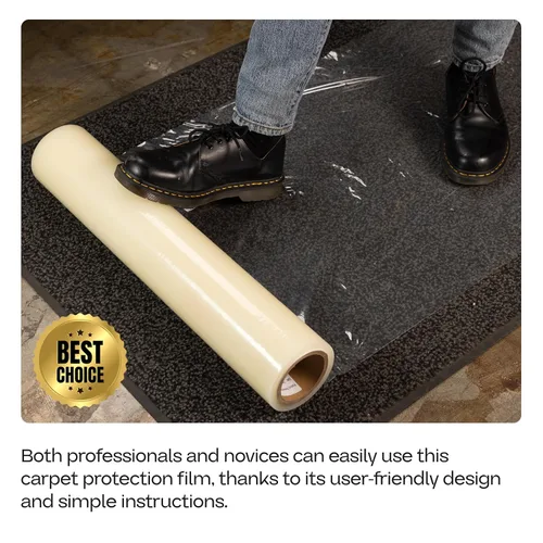 Miniatura 7 de Película protectora de alfombra de 24 pulgadas x 200 pies, 3 mil (400 pies cuadrados) - Protección de alfombras autoadhesiva hecha en Estados Unidos