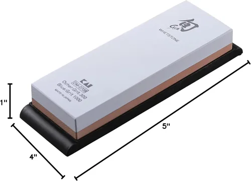 Miniatura 9 de Shun Combinación de piedra de afilar para afilar cuchillos, grano 300 y 1000, DM0708, 6 pulgadas, gris claro