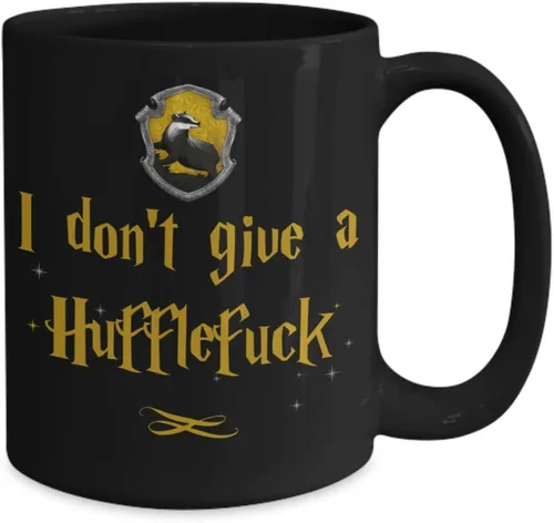 Miniatura 2 de Taza de juego de palabras con texto en inglés "I Dont Give A Hufflefuck" para amigos frikis nerd o compañeros de trabajo, tazas divertidas