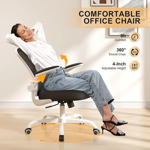 Miniatura 4 de Synorla Silla de oficina, sillas de escritorio ergonómicas de 330 libras de capacidad, silla de computadora de malla con respaldo alto
