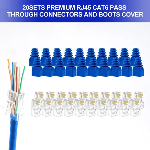 Miniatura 5 de Kit de herramientas de crimpado RJ45, crimpadora Ethernet de paso, kit de herramientas de crimpado Ethernet profesional, herramienta de crimpado