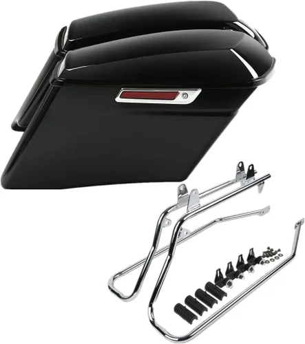 Miniatura 15 de Kit de soporte de conversión para alforjas extendidas de 4" TCMT, compatible con Harley Heritage Softail Fatboy FLSTF Breakout 1984-2017, negro