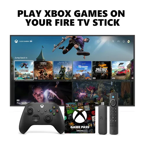 Miniatura 12 de Xbox Wireless Controller (2025) Carbon Black + Fire TV Stick 4K Game Pass Ultimate 1 Month - Gaming Bundle, Windows, Mobile & Smart TVs