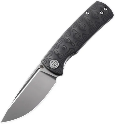 Miniatura 5 de Petrified fish PFP01X Beluga, Cuchillo plegable táctico con bloqueo de revestimiento frontal, hoja de 2.99" con arena 14C28N, 95.6g, mango G10