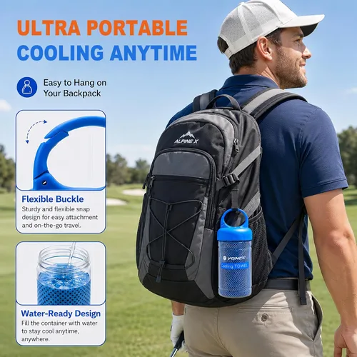 Miniatura 6 de YQXCC Paquete de 2 toallas refrescantes (47 x 12 pulgadas), toalla de cuello fría helada, microfibra suave y transpirable para yoga, golf, gimnasio
