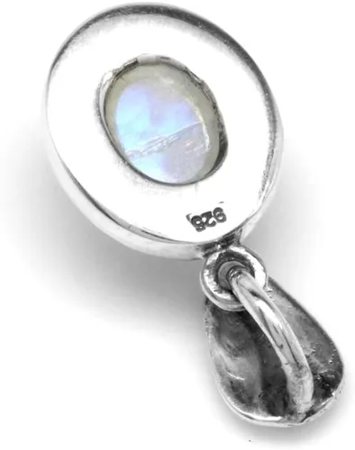 Miniatura 3 de Silvershake Colgante solitario de plata de ley 925 con piedra lunar natural