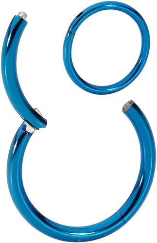 Miniatura 37 de 365 Sleepers - Piercing para el cuerpo de acero quirúrgico 316L, 20G, 18G, 16G, 14G, 12G, 10G, 8G, 6G, con sección abisagrado, se vende por unidad