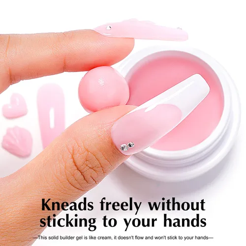 Miniatura 3 de AIMEILI Gel de uñas sólido sin hema, 2 unidades, libre de crueldad, vegano, gel duro transparente para uñas, geles de escultura 3D, no pegajoso