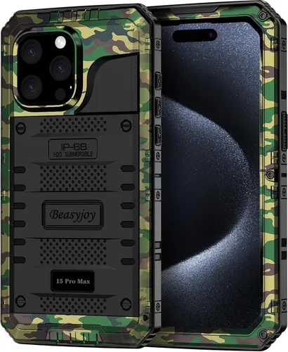 Miniatura 27 de Beasyjoy Funda de Metal para iPhone SE 2022/2020/8/7, Funda Impermeable Resistente con Protector de Pantalla, Protección de Cuerpo Completo Grado