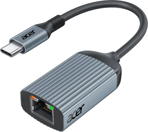 Acer Adaptador USB C a Ethernet, Plug and Play RJ45 a adaptador de red tipo C (compatible con Thunderbolt 3/4), adaptador LAN USB-C de aluminio de 1