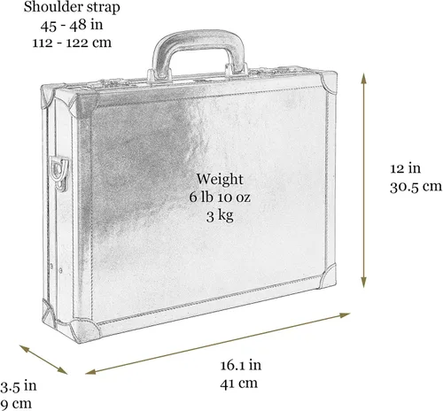 Miniatura 7 de Time Resistance Funda de cuero para portátil de hasta 15 pulgadas - Maletín de cuero italiano de grano completo - Estuche rígido con cerradura