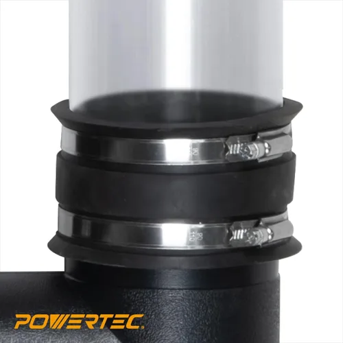 Miniatura 5 de POWERTEC 70148V - Manguito flexible de control de polvo de 2-1/2 pulgadas con abrazaderas de manguera de acero, conector de manguera, acoplador