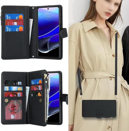 Miniatura 3 de Funda tipo cartera para Motorola Moto G Stylus 5G (2022) para mujeres y hombres, con tarjetero XT2215, funda cruzada para Moto G Stylus 5G