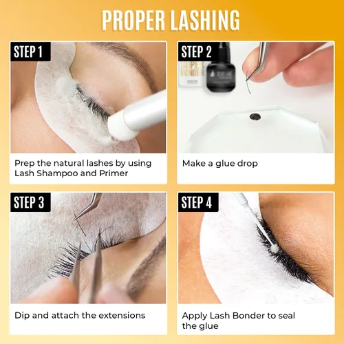 Miniatura 6 de STACY LASH - Pestañas individuales de visón semipermanentes Volumen y extensiones de pestañas clásicas Pestañas rizadas D Suministros
