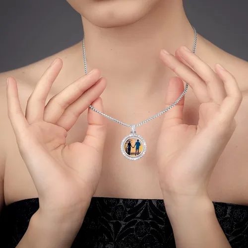 Miniatura 6 de Fumete Juego de 24 piezas de colgantes de diamantes de imitación para sublimación que incluye bandejas de bisel de diamantes redondos, colgantes