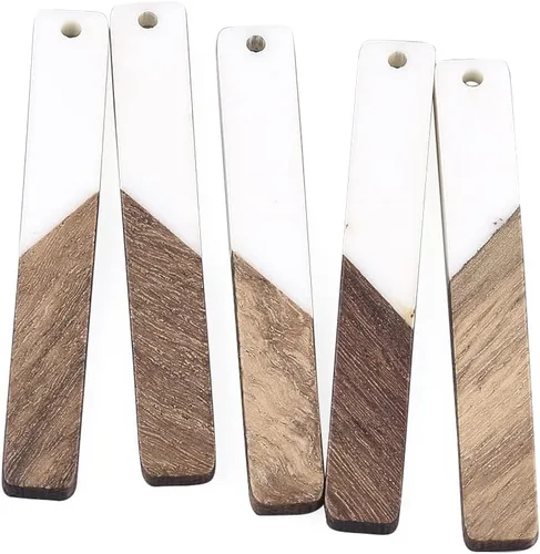 Miniatura 32 de Mega Pet Colgante de resina y madera de nogal para hacer joyas de bricolaje