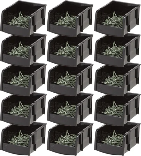 Miniatura 12 de IRIS USA Contenedores de almacenamiento de plástico transparentes apilables, X Grande - Paquete de 4, Organizador de cocina, despensa, armario
