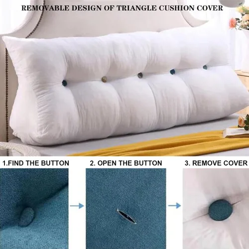 Miniatura 5 de Almohada triangular grande de cuña de lectura, cabecera de dormitorio, respaldo de cama con soporte de posicionamiento, cojín de descanso de cama