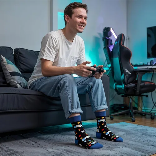 Miniatura 2 de FreeNFond Calcetines de juegos para hombres Calcetines divertidos regalos para jugadores, adolescentes, niños, papá, cumpleaños, regalos