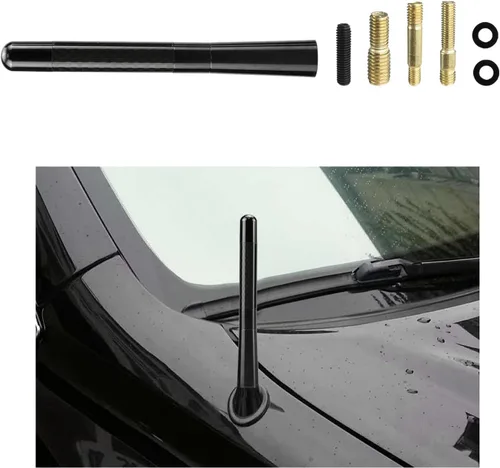 Miniatura 11 de Dickno Antena corta para automóvil, antena de radio de aluminio de 1.37 pulgadas, repuesto de mástil, antena de recepción de radio AM/FM automática