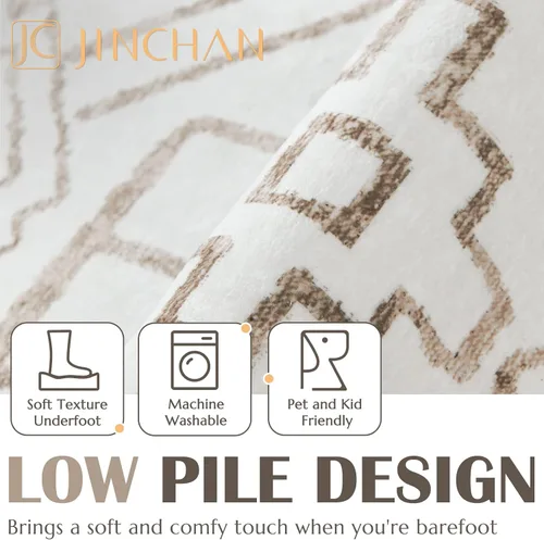 Miniatura 2 de jinchan Alfombra marroquí de pasillo 2x10 para pasillo - Alfombra de pasillo para cocina bohemia lavable a máquina, alfombra moderna suave, Boho
