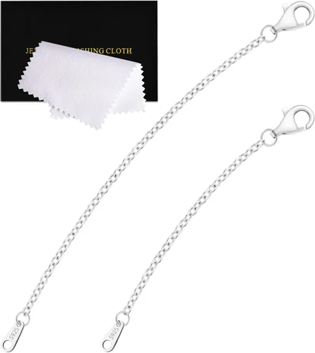 Miniatura 16 de Extensores de cadena dorada para collares, extensiones de pulsera de plata de ley, extensor de collar dorado para mujer, juego de 3 piezas, 1, 2, 3